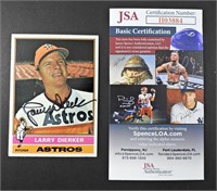 LARRY DIERKER AUTOGRAPH BASEBALL CARD-JSA