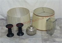 Lamp Shades, Candle Holders & Vase