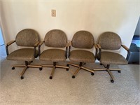 4 Rolling Kitchen Chairs