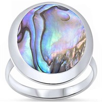 Large Abalone Shell Ladies Cocktail Ring