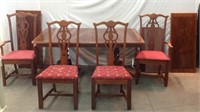 Walnut Banded Dining Table With 4 Chairs