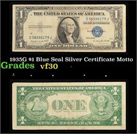 1935G $1 Blue Seal Silver Certificate Grades vf++