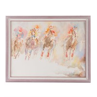 Kuhnert. Horse Race, watercolor on paper