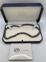 SIGNED CP 14K GOLD CLASP & PEARL NECKLACE