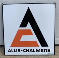 Allis Chalmers Dual Sided Metal Sign w/ Chains