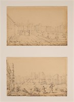 Attributed to Antonio Senape 2 Pen & Ink Drawings