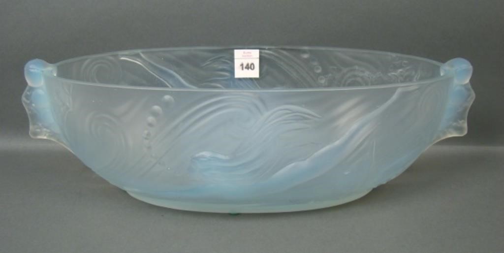 Phoenix Opalescent Diving Girls Oblong Bowl.