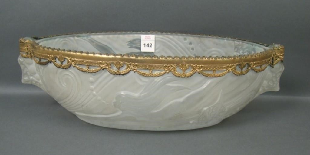 Phoenix Crystal/Frosted Diving Girls Oblong Bowl.