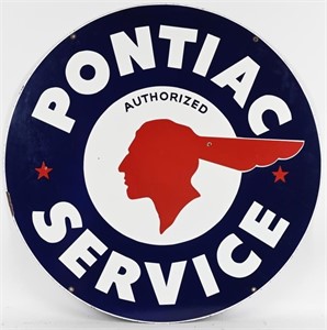 PONTIAC AUTHORIZED SERVICE DSP PORCELAIN SIGN