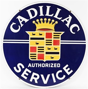 CADILLAC AUTHORIZED SERVICE DSP PORCELAIN SIGN
