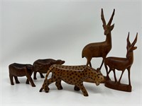 Kenyan Carved Wood Animals Jaguar, etc