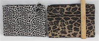 New 2 Pc Animal Print Makeup Bags / Clutch Bag