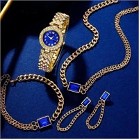 Blue watch and Jewelry set