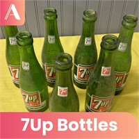 Vintage 7Up Bottles Collection
