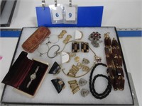 VINTAGE GLASSES, WATCHES & COSTUMN JEWELRY