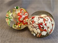 Two Hand blown Paper weights