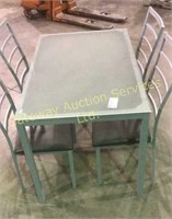 Kitchen Table with Glass Top and 4 Chairs