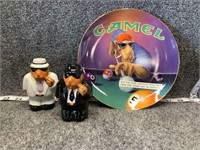 Camel Salt Shakers and Collectors Plate