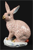 Herend Porcelain "Large Bunny on Base" Rust Decor