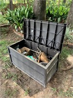 Plastic Outdoor Chest with Gardening Supplies