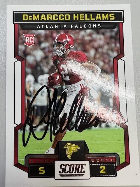 Falcons DeMarcco Hellams Signed Card COA