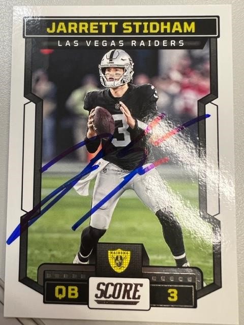 Raiders Jarrett Stidham Signed Card with COA