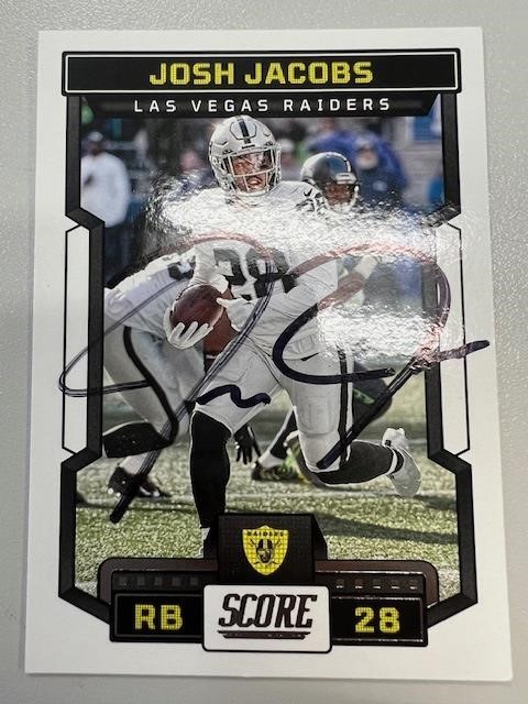 Raiders Josh Jacobs Signed Card with COA