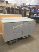 Grey Back Counter w/ Drawers - 67 x 19 x 36