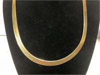 Gold over Sterling Herringbone Necklace 22.1gr T