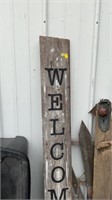 welcome sign approximate size 7 x 63