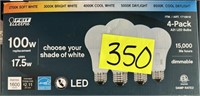 100w choose your shade of white replacement bulbs