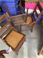 3 Cane Bottom Chairs