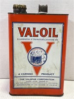 VAL-OIL 1 GALLON ADVERTISING OIL CAN