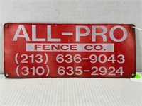 ALL-PRO TINTACKER FENCE SIGN, 12 X 5