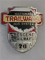 Vtg National Trailways Crescent bus hat badge