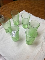 6- Green Carnival swirl Glasses