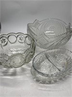 Glass Punch Bowls, and Divided Serving Dishes