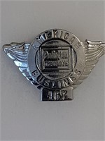 American Burlington trailway hat badge vintage.