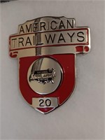 American Trailways NOS bus hat badge very nice