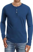 NEW $35 (L) Men's Long Sleeve Henley Shirt