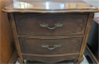 2 DRAWER FRENCH PROVINCIAL NIGHT STAND CHERRY
