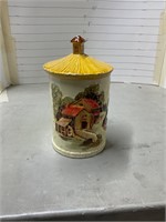 1981 Sears Cookie Jar- Water Wheel- lid is chipped