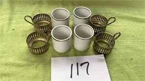 4 Vintage Rare Porcelana VeraCruz Demitasse Cups,