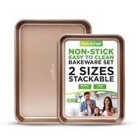 NutriChef 2-Piece Premium Nonstick Cookie Sheets f