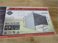 New/Unused 12' X 20' Metal Livestock Shed