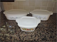 Collection of Three Corning Ware Casseroles