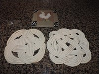 Collection of Nautical Knot & Rooster Trivets