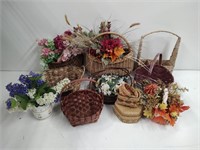 10 Baskets 2 Ceramic some with Floral