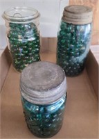 VINTAGE MASON JARS AND MARBLES