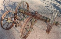 2 Vintage Axles w/Steel Spoked Wheels
